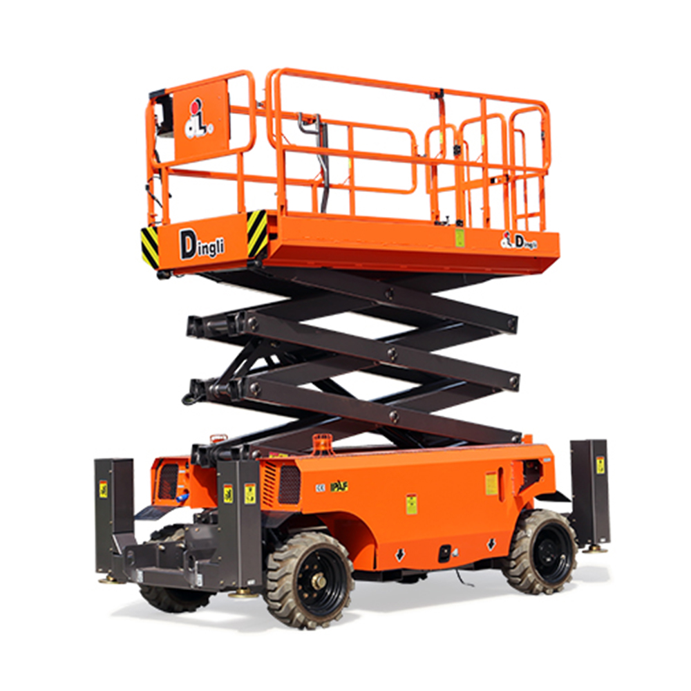 Dingli rough terrain electric scissor lift. Available from LiftX, NZ
