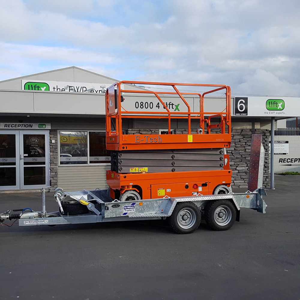 Scissor lift transport trailer from LiftX Cromwell, finance available